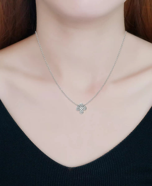 Giani Bernini Cubic Zirconia Flower Cluster Pendant Necklace in Sterling Silver